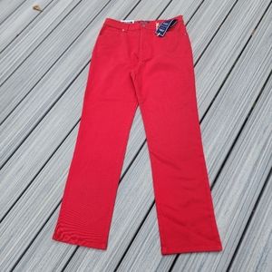 NWT 10P Red straight slimming jeans by Charter Club